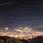 Colorful star trails captured at the top of Mount Tai!